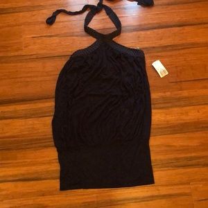 Navy Braided Halter Top